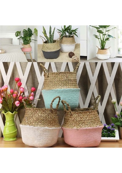 Yarım Sarı Stil 32CM Bitki Seagrass Sepet Depolama Sepeti Oyuncaklar Ins Ev Dekorasyon Çamaşır Sepeti Organizador Cocina Bambu Saksı Sepet (Yurt Dışından) fiyatları