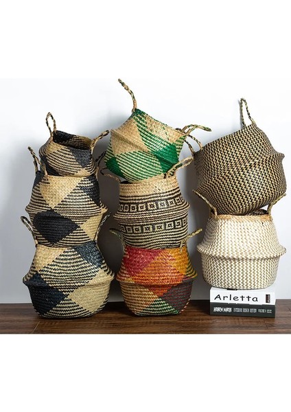 Model 9 Tarzı 22X20 cm Whısm El Yapımı Deniz Çayı Depolama Sepeti Saksı Rattan Konteyner Oyuncaklar Organizatör Tutucu Çamaşır Sepeti Ev Dekor (Yurt Dışından) fiyatları