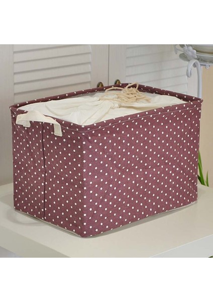 Mor Nokta Stili U 46X32X28CM Pamuk ve Keten Nokta Şerit Çiçek Çamaşır Depolama Sepeti Kapaklı Büyük Kapasiteli Kirli Giysiler Çocuk Oyuncakları Organizatör (Yurt Dışından)