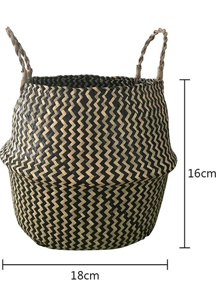 18X16CM G Stili El Yapımı Hasır Dokuma Kapaklı Depolama Sepeti Aperatif Organizatör Saklama Kutusu Çamaşır Sepetleri Rattan Depolama Çiçek Sepeti (Yurt Dışından)