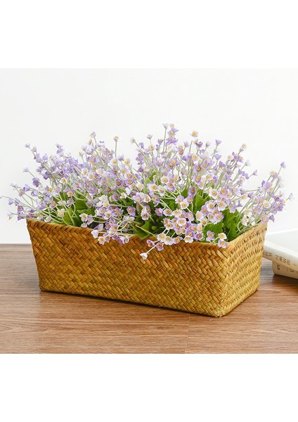 Sarı Stil M-27X13X8 cm Whısm Dokuma Depolama Sepeti Rattan Meyve Saklama Kutusu El Yapımı Çaylık Seagra Sepeti Hasır Kozmetik Organizatör (Yurt Dışından) fırsatları