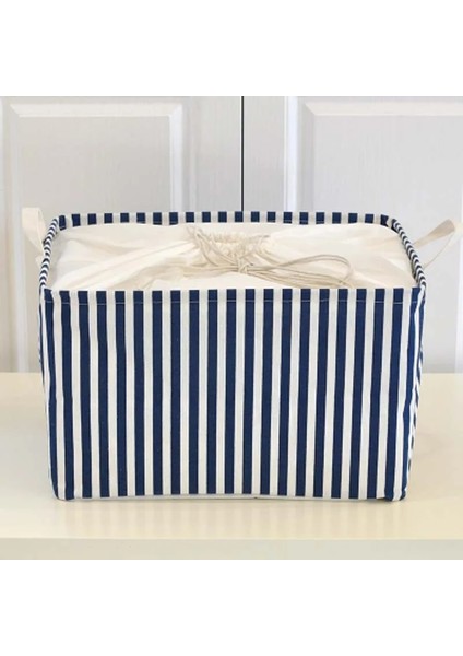 E Stili S 38X26X26CM Pamuk ve Keten Nokta Şerit Çiçek Çamaşır Depolama Sepeti Kapaklı Büyük Kapasiteli Kirli Giysiler Çocuk Oyuncakları Organizatör (Yurt Dışından)