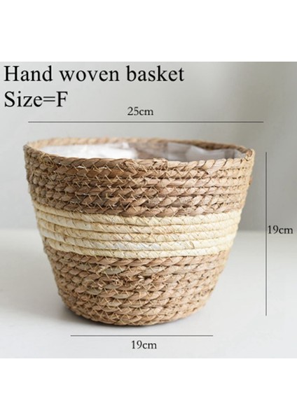 NO.24906 Stili Luanqı Saplı Yosun Sepeti El Yapımı Katlanabilir Bitki Saksı Hasır Giysi Oyuncak Depolama Tutucu Organizatör Rattan Sepet (Yurt Dışından)