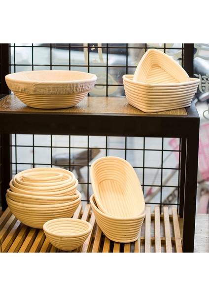 21X7CM Tarzı Ekmek Fermantasyonu Rattan Sepet Çeşitli Şekiller Hasır Ekmek Hamur Banneton Pişirme Depolama Sepeti (Yurt Dışından)