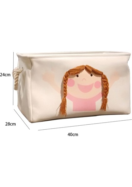 O Tarzı Bebek Çamaşır Sepeti Süper Büyük Ipli Kirli Giysiler Oyuncaklar Saklama Kutusu Sevimli Pembe Katlanabilir Saklama Çantası Ev Sundri (Yurt Dışından)