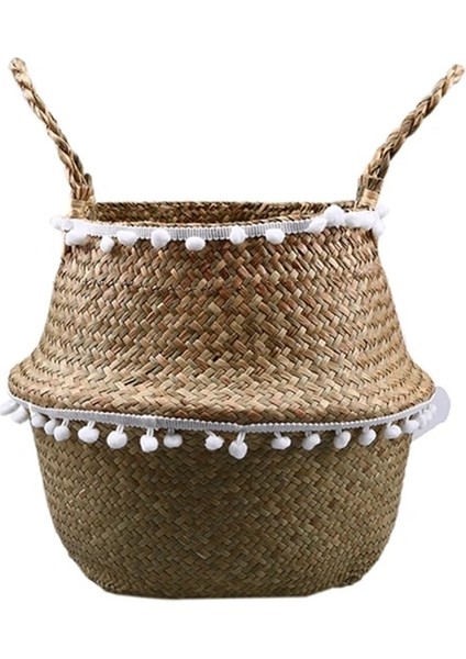 Renk 13 Tarzı S-22CMX20CM Whısm Seagrass Çamaşır Depolama Sepeti Katlanır El Yapımı Saman Saksı Ekici Sepet Hasır Oyuncak Depolama Tutucu Organizatör (Yurt Dışından)