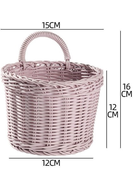 M Katlanabilir Stil Değil Duvara Asılı Sebze ve Meyve Sepeti Doğal Hasır Dokuma Meyve Sepeti Mutfak Masası Duvara Asılı Depolama Sepeti Kuru Raf (Yurt Dışından)