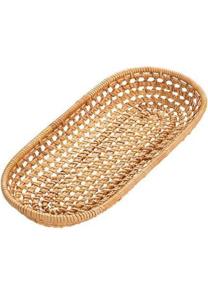 27X18CM Tarzı Meyve Sebze Depolama Sepeti El Dokuma Sepet Sepet El Yapımı Ekmek Örtüsü Hasır Sepet Mutfak Depolama (Yurt Dışından)