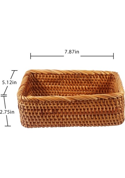 S Tarzı Rattan Sepet El Dokuma Kahve Kahvaltı Bölme Tepsisi Gıda Depolama Tabakları Ekmek Tabağı Işleyici ile Içecek Aperatif Çay (Yurt Dışından)