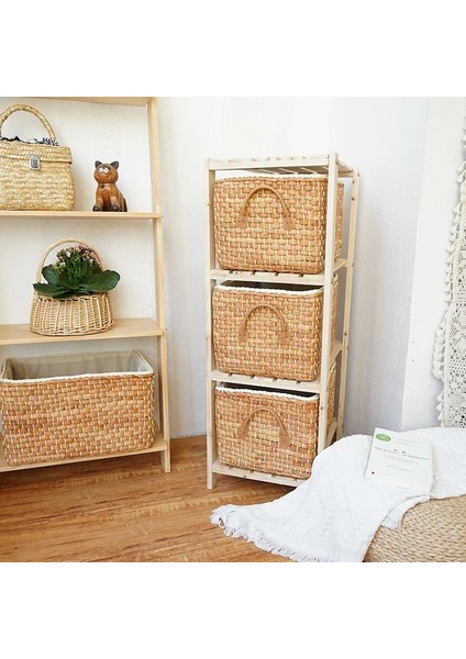 Beyaz Stil L38X26X23CM Manuel Dokuma Depolama Sepeti El Yapımı Çamaşır Hasır Sepetler Çeşitli Eşyalar Organizatör Giysi Oyuncaklar Konteyner Dekor Panier Rangement (Yurt Dışından) fiyatları