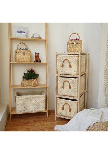 Beyaz Stil L38X26X23CM Manuel Dokuma Depolama Sepeti El Yapımı Çamaşır Hasır Sepetler Çeşitli Eşyalar Organizatör Giysi Oyuncaklar Konteyner Dekor Panier Rangement (Yurt Dışından) indirimleri