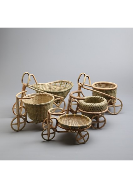 24X18CM Tarzı Mini Bambu El Yapımı Dokuma Hasır Hasır Sepet Rattan Meyve Gıda Ekmek Organizatör Bisiklet Sanat El Sanatları Mutfak Masası Dekorasyon (Yurt Dışından) indirimleri