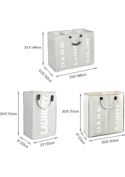 Derin GRI53X23X53CM Stili Üç Boyutlu Katlanabilir Çamaşır Sepeti Büyük Kirli Çamaşır Sepeti Sepet Sepet Sıralayıcısı Oxford Bezi Alüminyum Saplı Kirli Elbise Çantası (Yurt Dışından) indirimleri