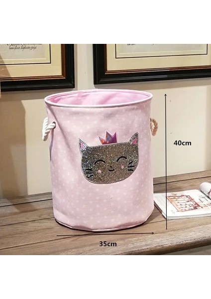 20802 Kedi Stili Çocuklar Için Kirli Giysiler Için Katlanabilir Çamaşır Sepeti Bebek Oyuncakları Tuval Wasmand Büyük Depolama Sepet Çocuklar Bebek Ev Organizatör (Yurt Dışından)