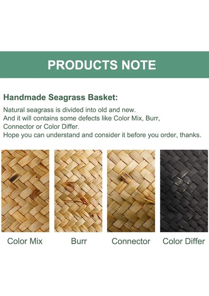 Sarı Stil M-17 x 13 x 8 cm El Yapımı Dokuma Saklama Kutuları Hasır Saklama Sepetleri Dikdörtgen Kozmetik Aletleri Oyuncaklar Sepet Konteyner Ev Banyo Organizasyonu (Yurt Dışından) indirimleri