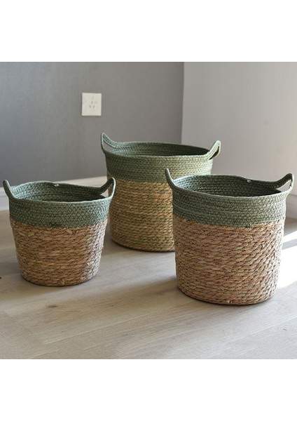 Gri 27CM Püskül Stili Iskandinav Hasır Depolama Sepeti Rattan Zemin Saksı El Sanatları Dekorasyon Modern Ev Oturma Odası Yatak Odası Dükkanı Bahçe Bitki Sepeti (Yurt Dışından) fiyatları