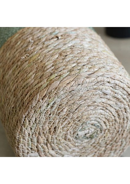 Gri 27CM Püskül Stili Iskandinav Hasır Depolama Sepeti Rattan Zemin Saksı El Sanatları Dekorasyon Modern Ev Oturma Odası Yatak Odası Dükkanı Bahçe Bitki Sepeti (Yurt Dışından) indirimleri