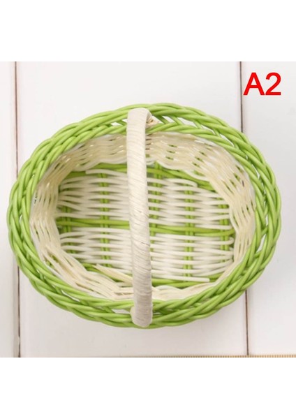 A2 Stili 1 Adet Mini El Dokuması Saklama Sepetleri Plastik Dokuma Saklama Sepetleri Kumaş Çiçek Sepeti Meyve Rattan Kozmetik Çay Poşetleri (Yurt Dışından)