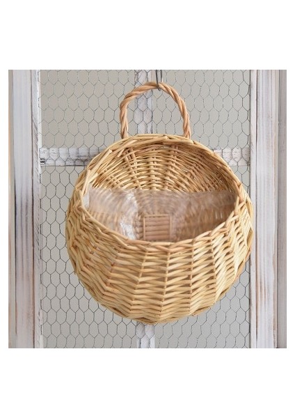 B Tarzı M Beden El Yapımı Rattan Vazo Çevre Dostu Duvar Asılı Vazo Konteyner Depolama Sepeti Hasır Sepet Yuva Saksı Ev Dekorasyonu (Yurt Dışından) modelleri