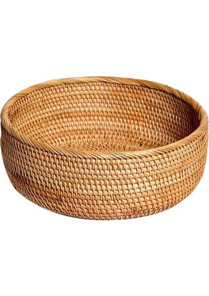 S Beden Stili Rattan Sepet El Dokuma Kahve Kahvaltı Bölme Tepsisi Gıda Depolama Tabakları Ekmek Tabağı Işleyici ile Içecek Aperatif Çay (Yurt Dışından)