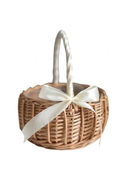 Beyaz L Tarzı 1 Adet El Yapımı Dokuma Çiçek Sepeti El Hasır Dekoratif Torage Sepetleri Ev Sofra Organizatör Malzemeleri Için (Yurt Dışından)