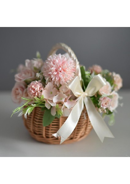 Beyaz L Tarzı 1 Adet El Yapımı Dokuma Çiçek Sepeti El Hasır Dekoratif Torage Sepetleri Ev Sofra Organizatör Malzemeleri Için (Yurt Dışından) fiyatları