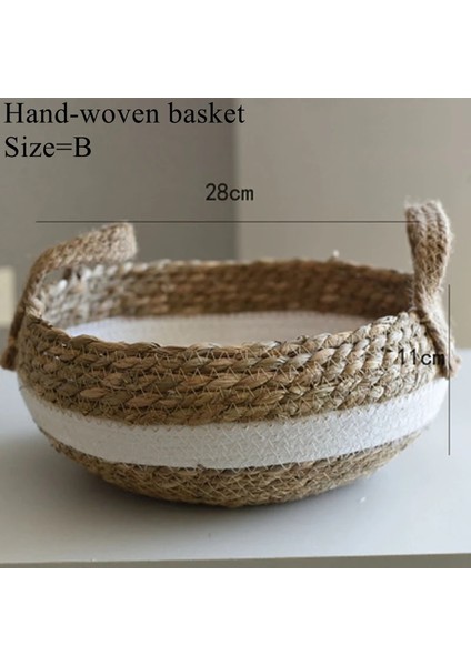 NO.25002 Stili Luanqı Saplı Yosun Sepeti El Yapımı Katlanabilir Bitki Saksı Hasır Giysi Oyuncak Depolama Tutucu Organizatör Rattan Sepet (Yurt Dışından)