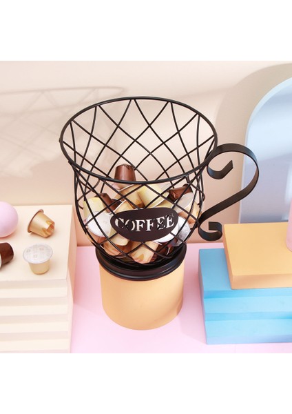 Siyah C Stili Evrensel Kahve Kapsül Depolama Sepeti Kahve Fincan Sepeti Vintage Kahve Pod Organizatör Tutucu Siyah Ev Cafe Otel Için Dropship (Yurt Dışından) fiyatları