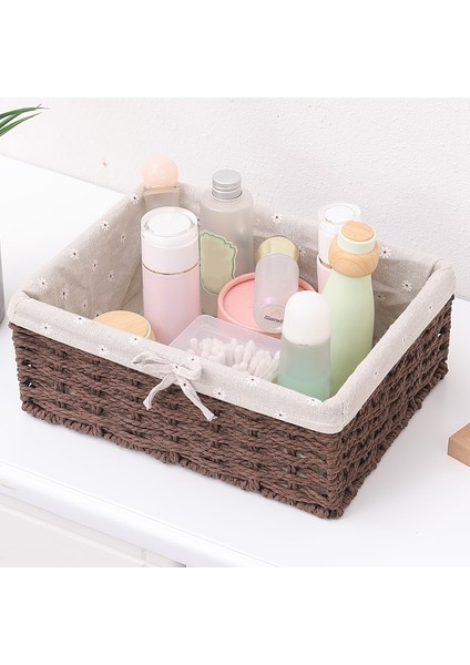 Saklama Sepeti M Tarzı El Yapımı Saklama Kutusu Çamaşır Sepet Hasır Sepetler Masaüstü Çeşitli Eşyalar Kozmetik Organizatör Giysi Kitap Aperatif Oyuncaklar Saklama Kutusu (Yurt Dışından) fırsatları