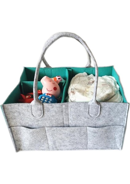 Yeşil Stil Keçe Kumaş Saklama Çantası Katlanabilir Bebek Büyük Boy Bezi Caddy Değişen Masa Organizatör Oyuncak Depolama Sepeti Araba Organizatör (Yurt Dışından)