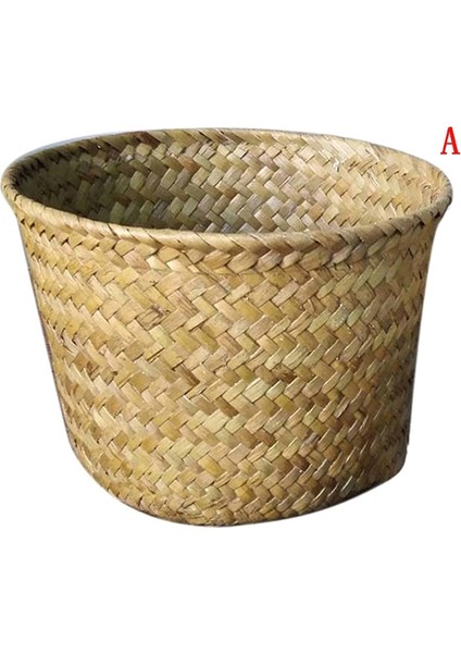 Bir Stil Çamaşır Hasır Patchwork Hasır Rattan Seagrass Göbek Bahçe Saksı Ekici Sepeti El Yapımı Bambu Saklama Sepetleri (Yurt Dışından)