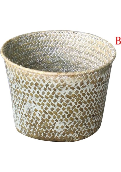 Bir Stil Çamaşır Hasır Patchwork Hasır Rattan Seagrass Göbek Bahçe Saksı Ekici Sepeti El Yapımı Bambu Saklama Sepetleri (Yurt Dışından) modelleri