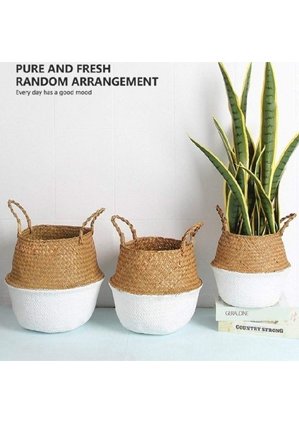 Dokuma Sepet Stili M 20X17.8CM Katlanır Dokuma Sepet Seagrass Hasır Depolama Sepeti Asılı Saksı Kirli Çamaşır Depolama Sepeti Kadın Çanta Ev Dekor (Yurt Dışından) modelleri