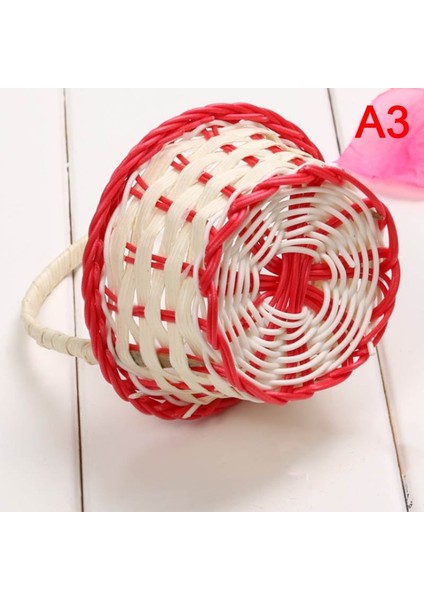 A3 Stili 1 Adet Mini El Dokuması Saklama Sepetleri Plastik Dokuma Saklama Sepetleri Kumaş Çiçek Sepeti Meyve Rattan Kozmetik Çay Poşetleri (Yurt Dışından)