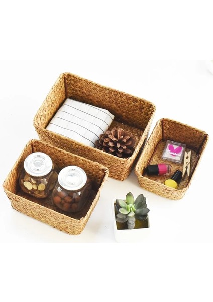 Sarı Stil S-15X11X6 cm El Yapımı Dokuma Saklama Kutuları Hasır Saklama Sepetleri Dikdörtgen Kozmetik Aletleri Oyuncaklar Sepet Konteyner Ev Banyo Organizasyonu (Yurt Dışından) fiyatları