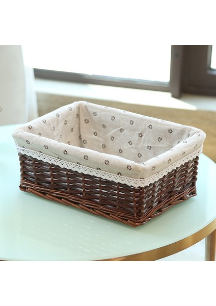 Ben Stil 36X26X14CM 4 Boyutlu El Yapımı Rattan Saklama Sepetleri Ev Eşyaları Aperatifler Meyve Enkazı Çamaşır Fg Söğüt Depolama Sepeti (Yurt Dışından)