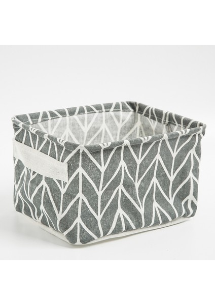 Gri Dallar Stili Kumaş Katlanabilir Saklama Sepeti Pamuk ve Keten Masa Saklama Kutusu Yenilikçi Su Geçirmez Saklama Sepeti Saklama Kutusu (Yurt Dışından)