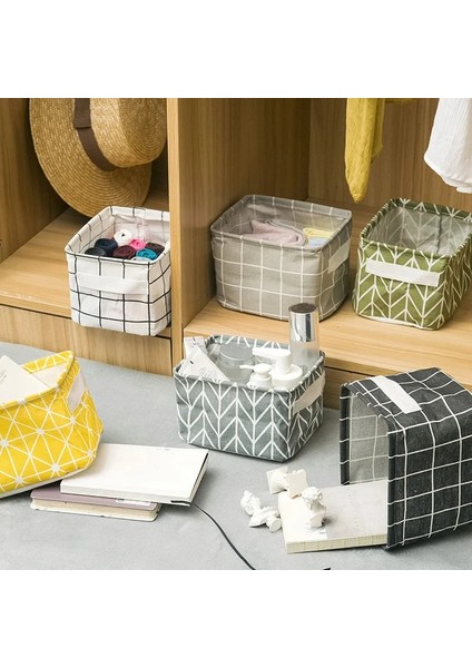 Gri Dallar Stili Kumaş Katlanabilir Saklama Sepeti Pamuk ve Keten Masa Saklama Kutusu Yenilikçi Su Geçirmez Saklama Sepeti Saklama Kutusu (Yurt Dışından) fiyatları