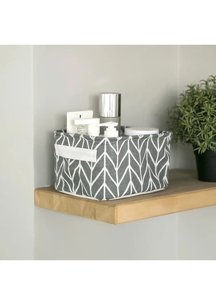 Gri Dallar Stili Kumaş Katlanabilir Saklama Sepeti Pamuk ve Keten Masa Saklama Kutusu Yenilikçi Su Geçirmez Saklama Sepeti Saklama Kutusu (Yurt Dışından) modelleri