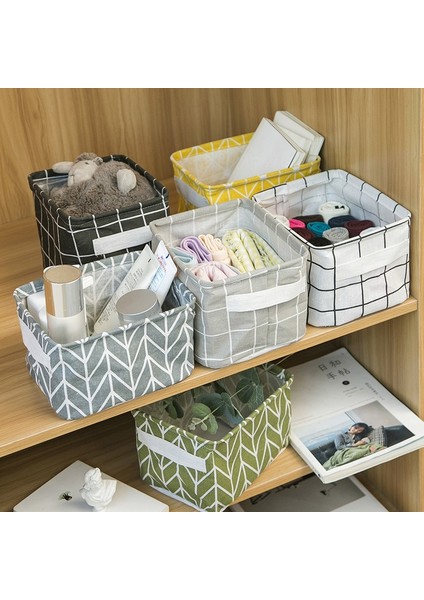 Gri Dallar Stili Kumaş Katlanabilir Saklama Sepeti Pamuk ve Keten Masa Saklama Kutusu Yenilikçi Su Geçirmez Saklama Sepeti Saklama Kutusu (Yurt Dışından) fırsatları