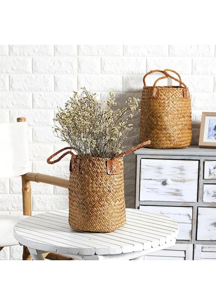 Beyaz M Stili Lavanta Vazo Dokuma Çeşitli Eşyalar Saklama Sepetleri Asılı Sepet Rattan Babysbreath Saksı Saksı Ev Sepeti Saplı (Yurt Dışından) fırsatları
