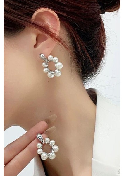 Kadın Vip Seri Suni Incili Özel Tasarım Marka Küpe Seti