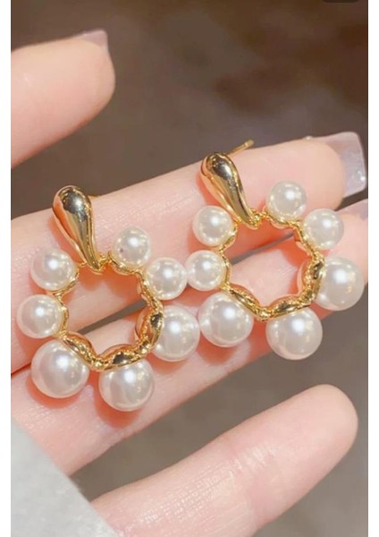 Kadın Vip Seri Suni Incili Özel Tasarım Marka Küpe Seti modelleri