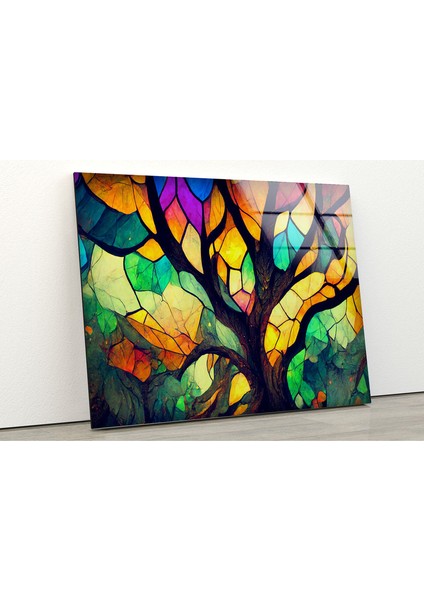 Hayat Ağacı Vitray Temperli Cam Duvar Tablosu fiyatları
