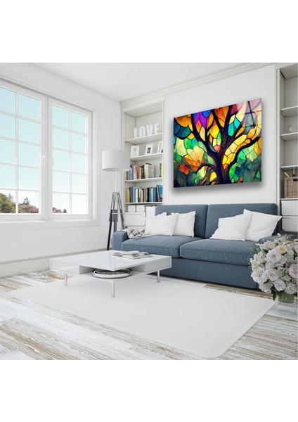 Hayat Ağacı Vitray Temperli Cam Duvar Tablosu indirimleri