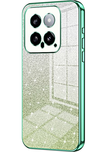 Xiaomi 14 Hassas Kesme Gradyan Glitter Tpu Cep Telefonu Kılıfı Arka Koruyucu Kapak (Yurt Dışından)