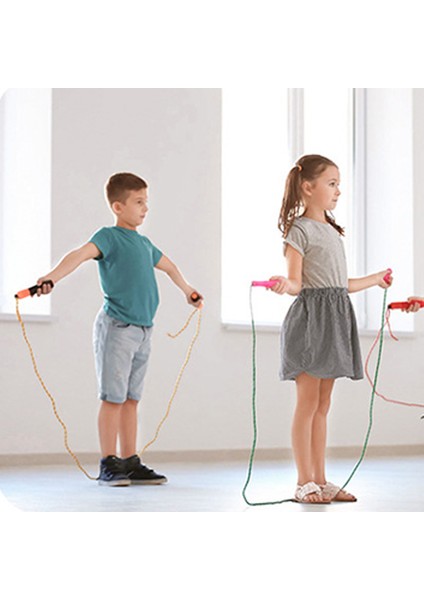 Boncuk Düğümlü Atlama Ipi 2,8 Metre - Begonya Kırmızısı - Kauçuk Kaplı (Yurt Dışından)