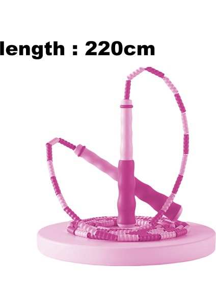 Boncuk Düğümlü Atlama Ipi 2,8 Metre - Begonya Kırmızısı - Kauçuk Kaplı (Yurt Dışından)