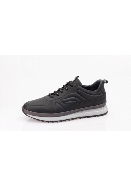 6710 Erkek Trend Günlük Deri Sneaker Ayakkabı Siyah
