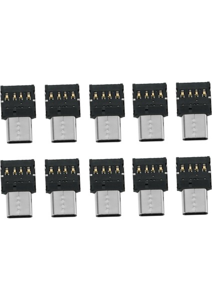 10 Adet Ultra Mini Type-C Usb-C - USB 2.0 Otg Adaptörü (Yurt Dışından)